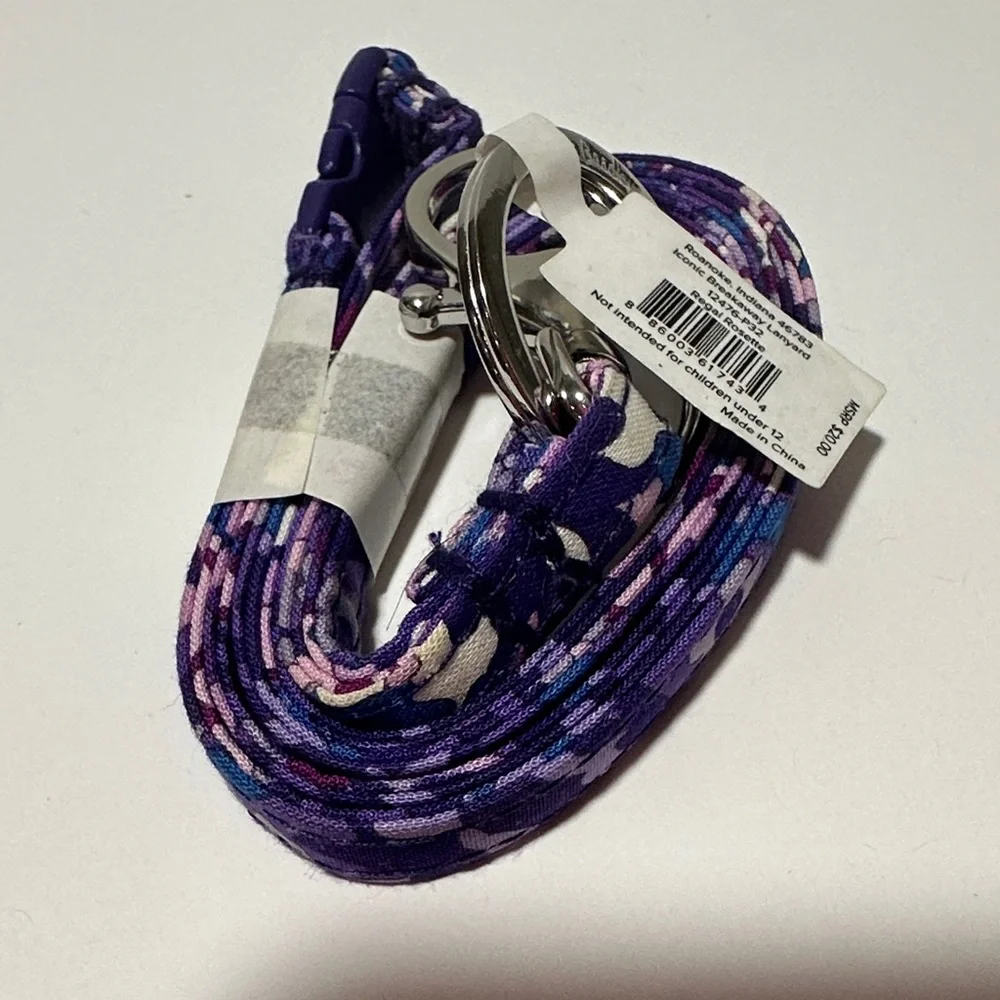 NWT Vera Bradley Iconic Breakaway Lanyard in Regal Rosette - Purple Floral